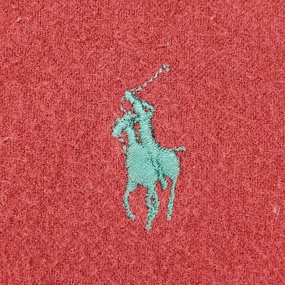 Ralph Lauren Button-Down Maroon Shirt Adult Large Green Pony Casual Mens - Picture 4 of 12